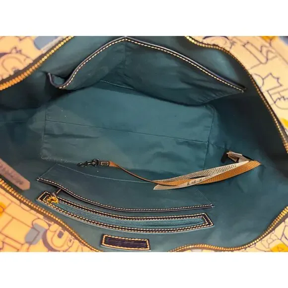 Disney Dooney & Bourke Donald Duck Tote Bag, Blue Leather Trim, Zip Top - Picture 5 of 5